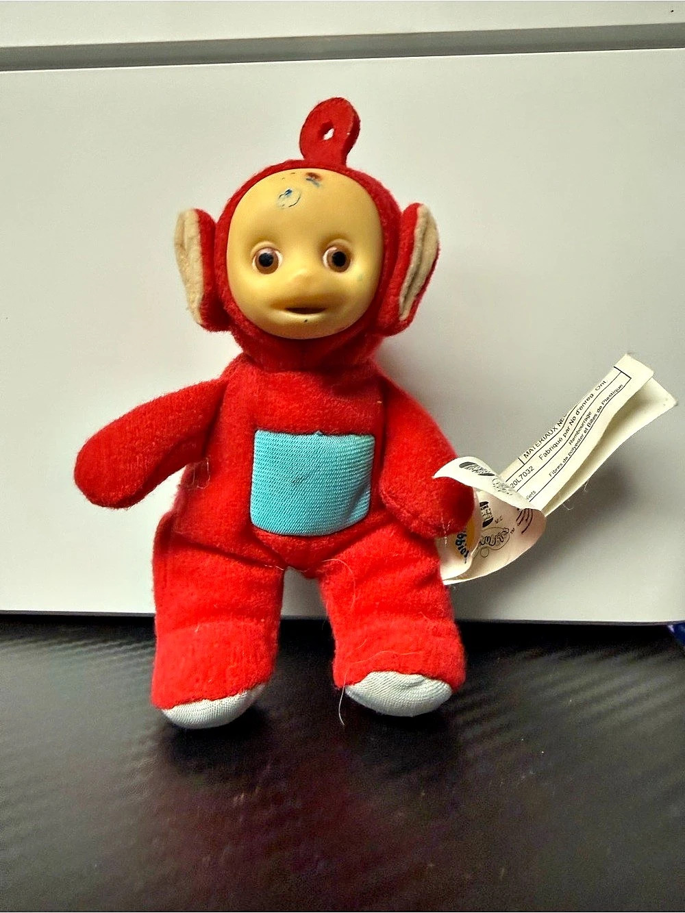 Vintage 1999 Burger King Teletubbies Po Red Plush Clip Keychain